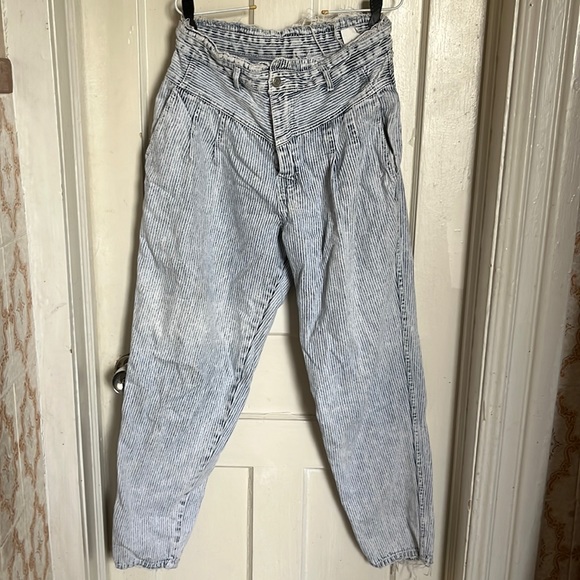 Blue and White Striped Gitano Express Jeans - Picture 1 of 4